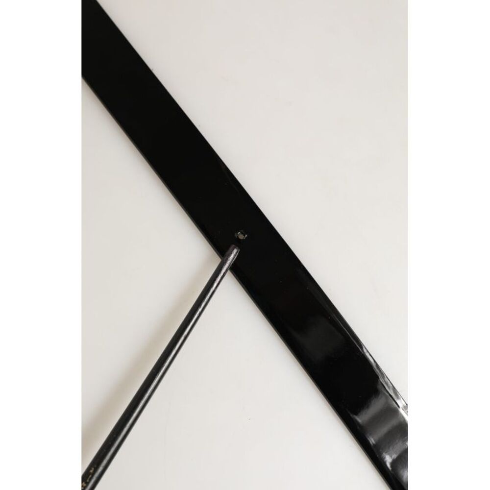 Dolce & Gabbana Black Classic Leather Silver Tone Buckle Men's Belt